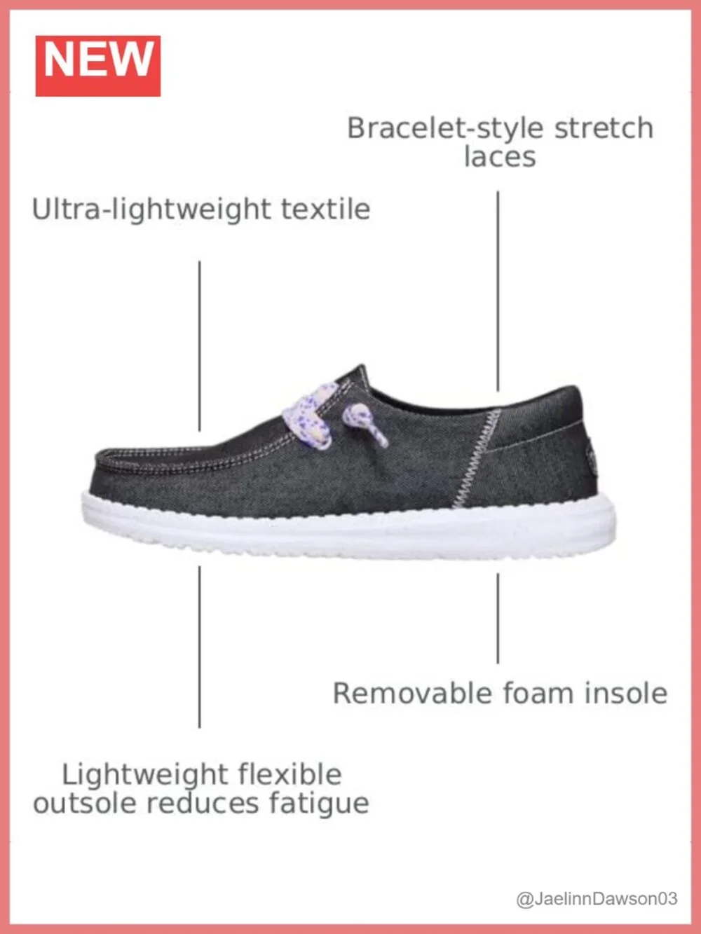 HEYDUDE Women's Wendy Funk Friendship Lace Slip On Loafer